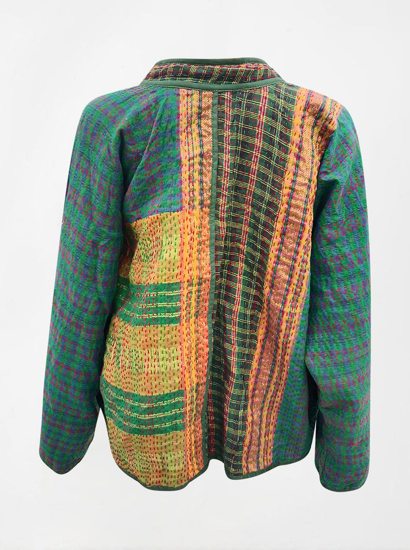 kantha vintage reversible collar vest sharda no waste sale