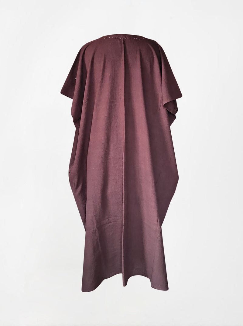 indigenous organic cotton tunic maxi brown