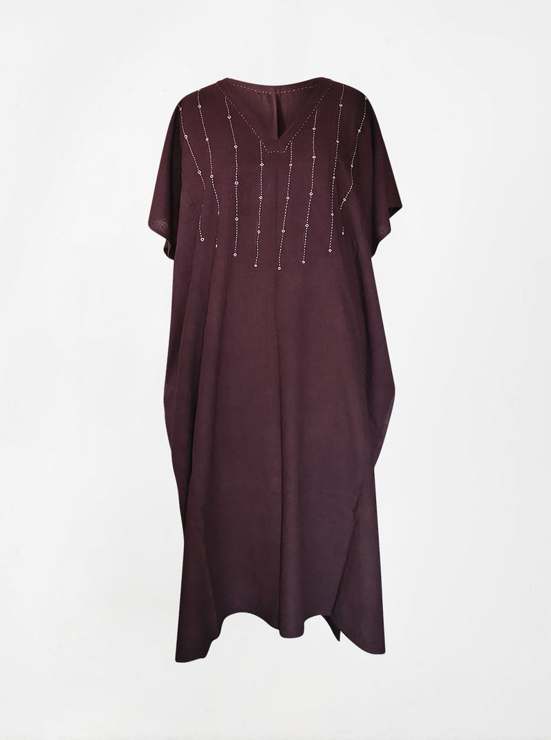 indigenous organic cotton tunic maxi brown