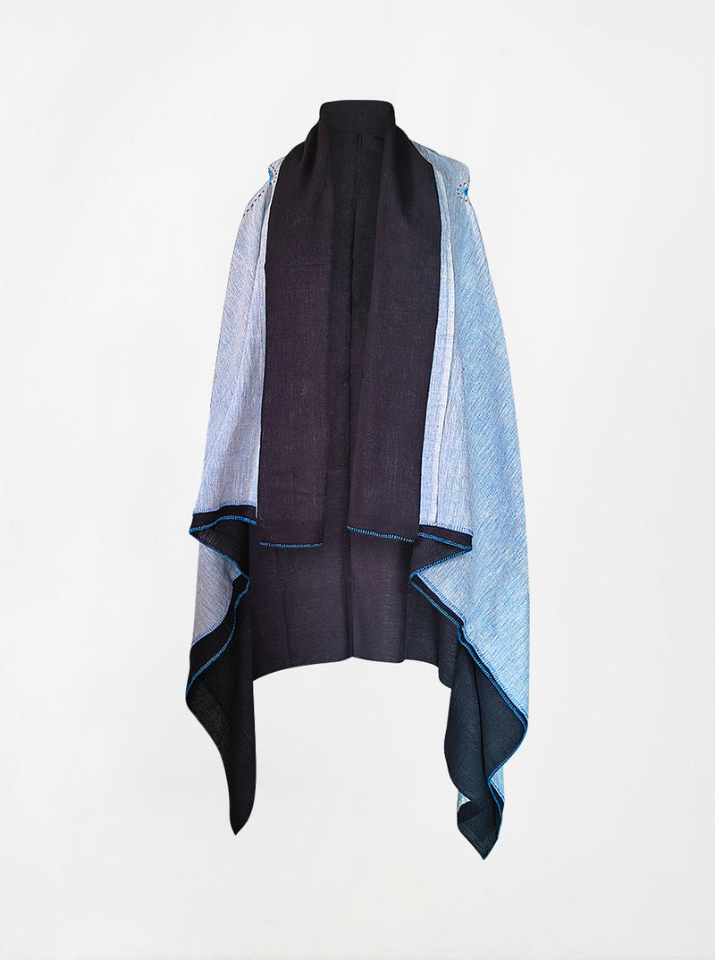 cape infinity duo kala organic cotton sky blue and black (double layer)