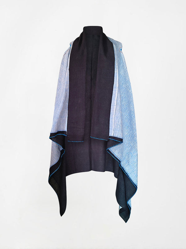 cape infinity duo kala organic cotton sky blue and black (double layer)
