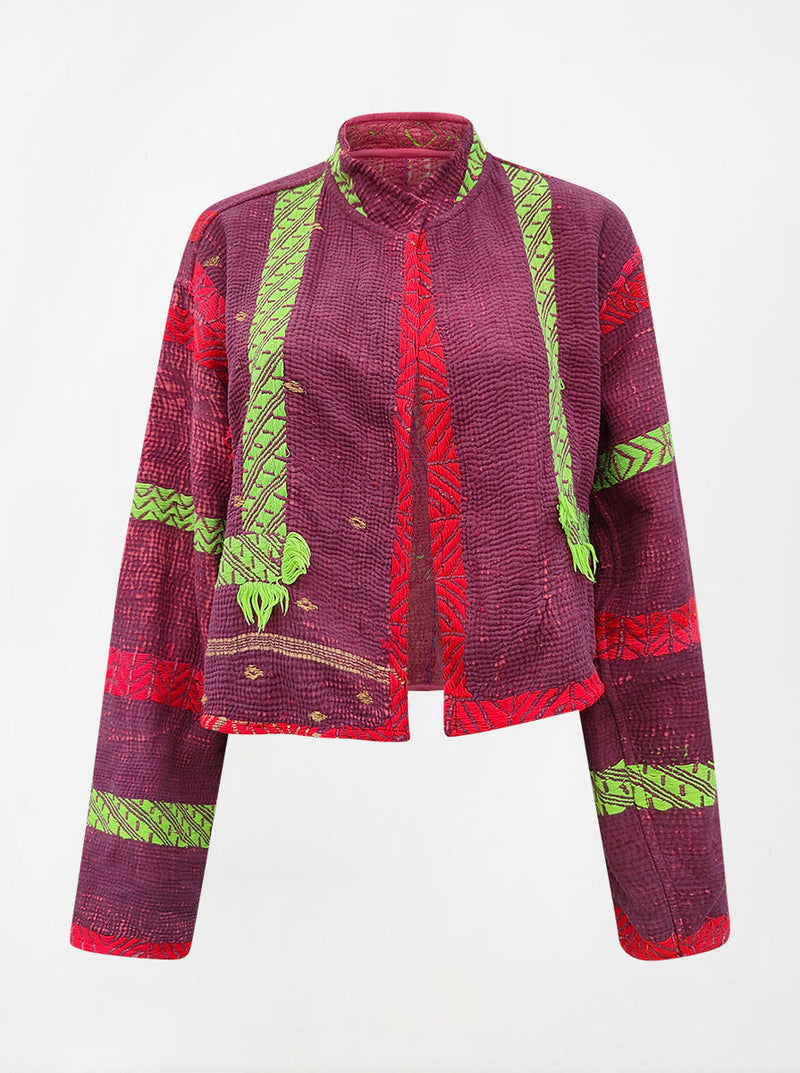 kantha vintage crop jacket meera (shravan)