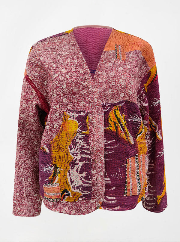 kantha vintage vest with sleeves asma no waste sale
