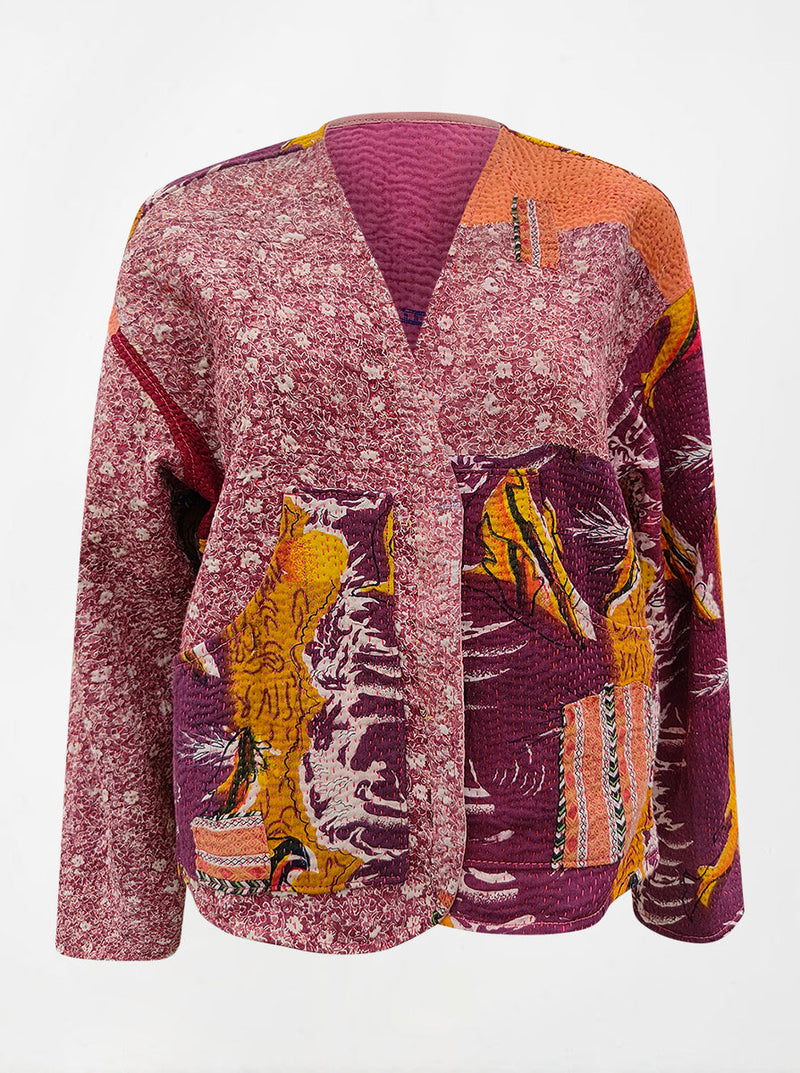 kantha vintage vest with sleeves asma no waste sale