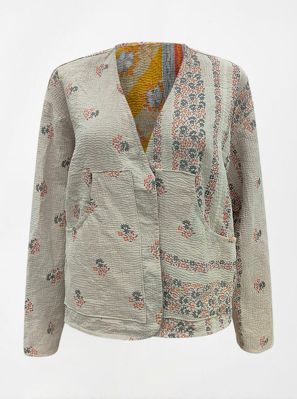 kantha vintage vest with sleeves ruhi (shravan)