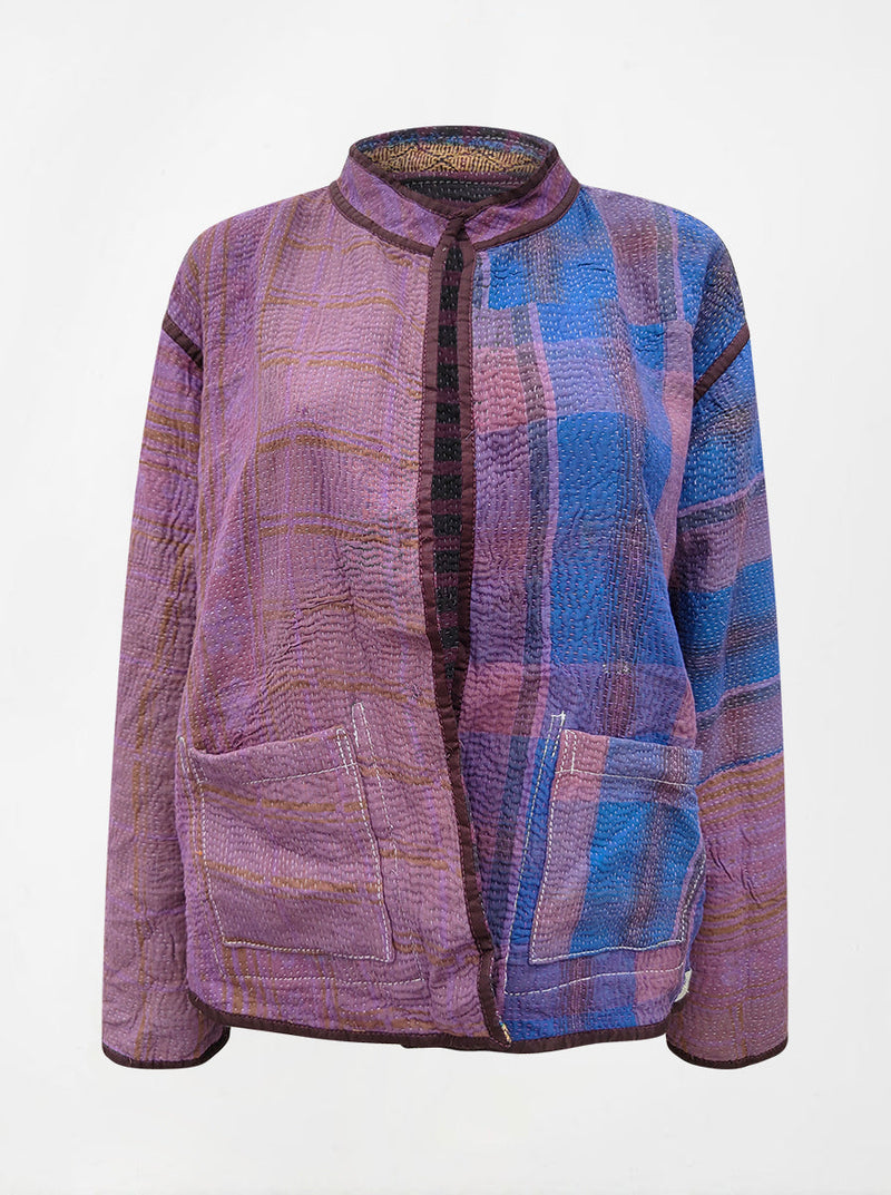 kantha vintage reversible collar vest jasmine (shravan)