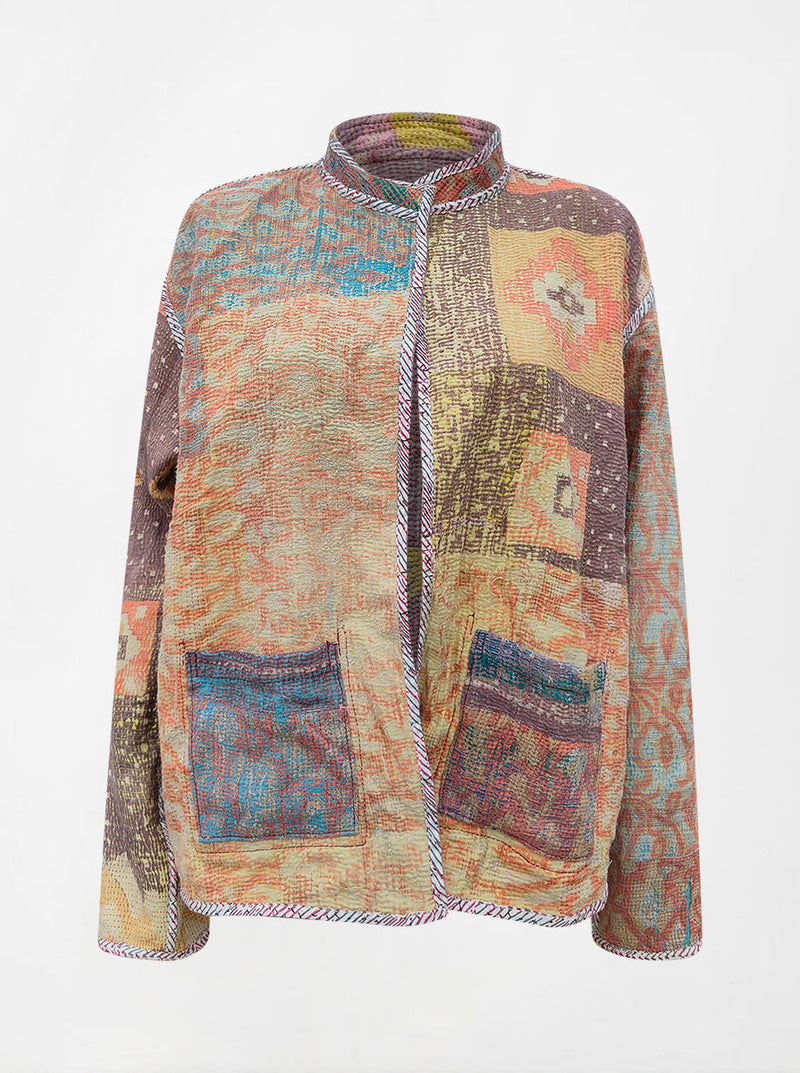 kantha vintage reversible collar vest  zeenat (shravan)
