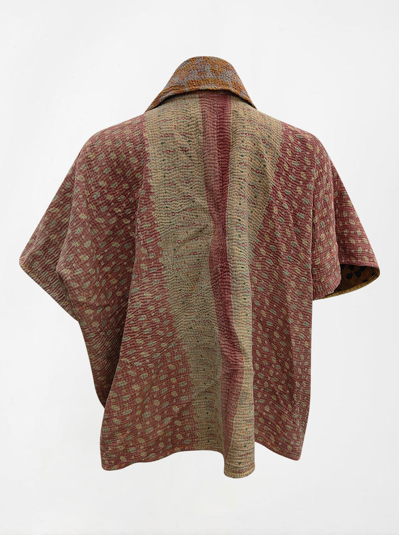 kantha vintage reversible short poncho priyanka (shravan)