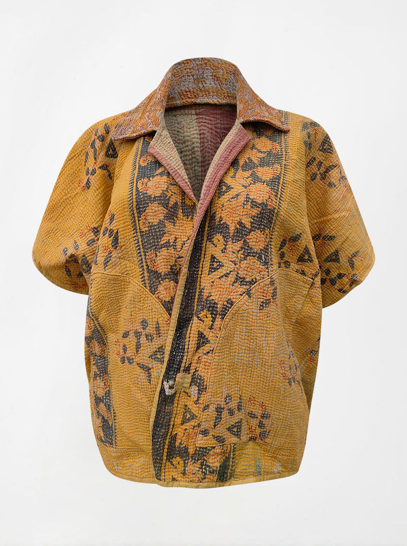 kantha vintage reversible short poncho priyanka (shravan)