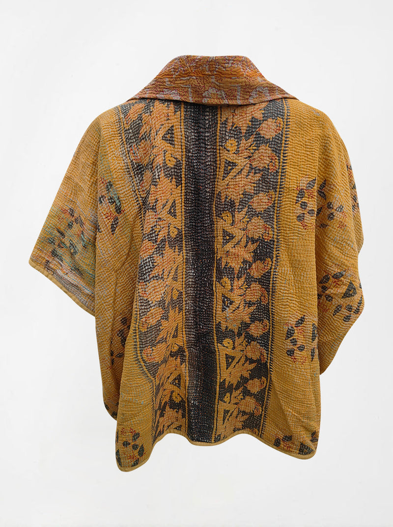 kantha vintage reversible short poncho priyanka (shravan)