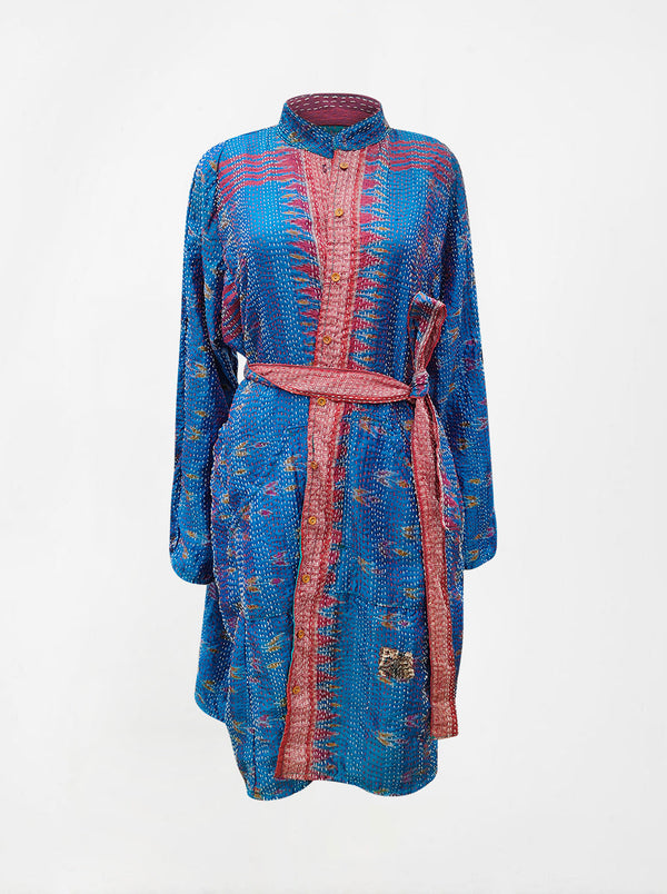 kantha vintage silk dress bindu (XL)