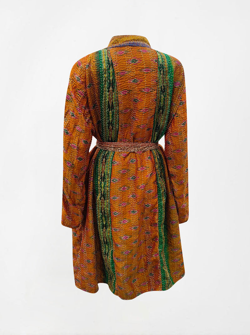 kantha vintage silk dress vrush (XL)