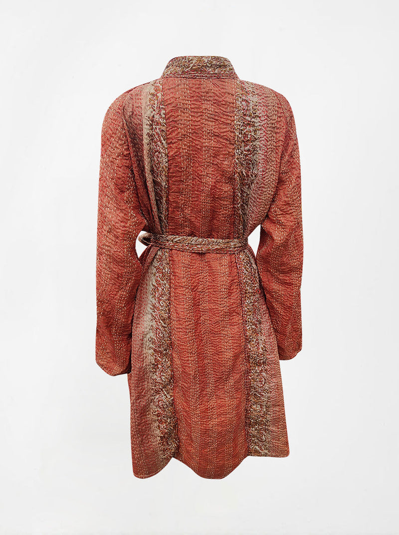 kantha vintage silk dress sree (XL)