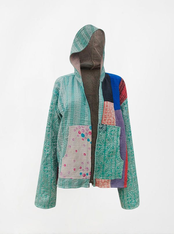 kantha vintage hoodie buddhi (M) (Zinda)