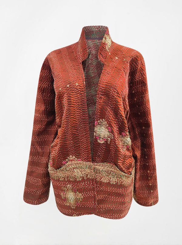 kantha vintage short jacket banaras bhagwati (Zinda)