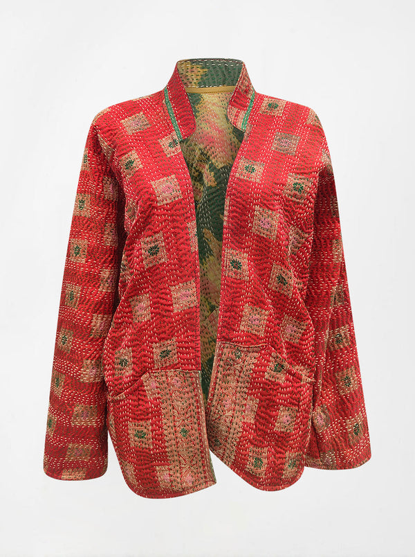 kantha vintage short jacket banaras dari (Zinda)