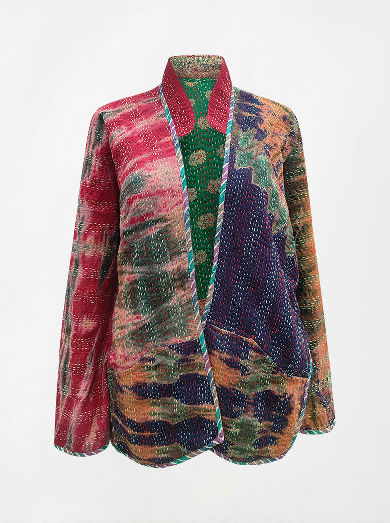 kantha vintage short jacket banaras dushani (Zinda)