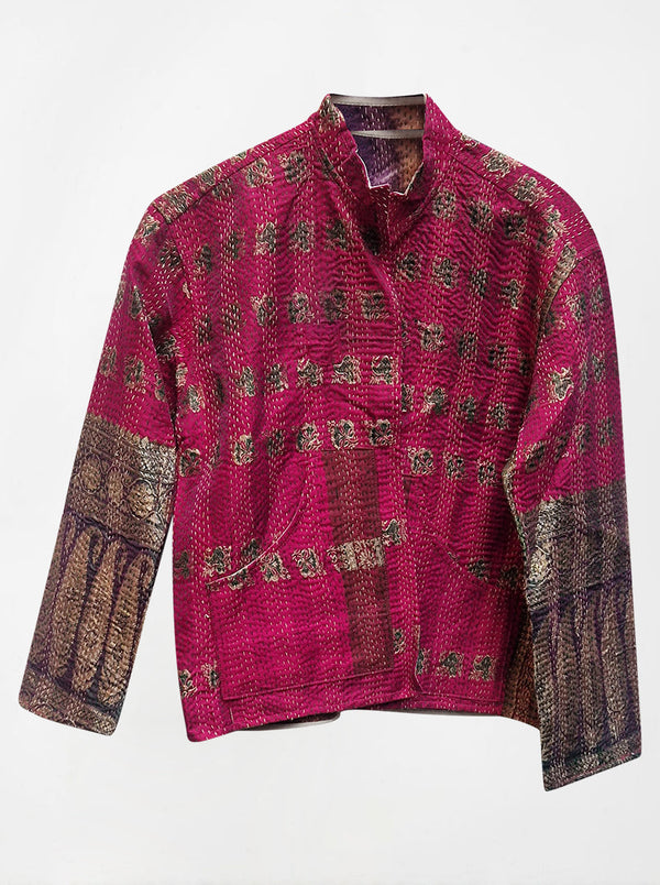 kantha vintage reversible collar vest neha (boutique)