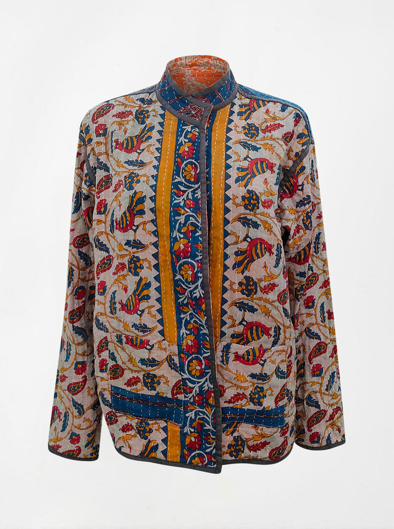 kantha vintage lite long crop jacket bani