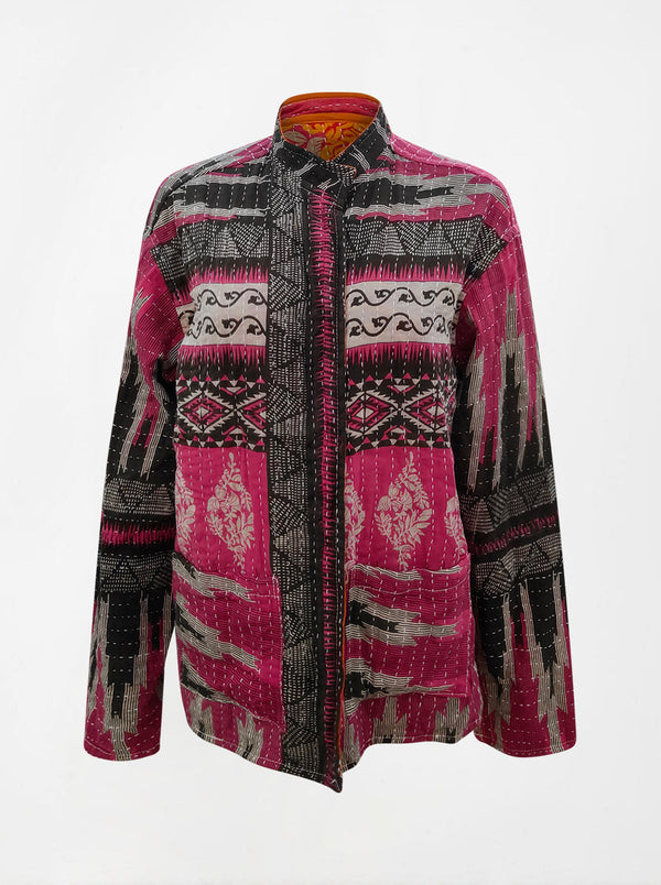 kantha vintage lite long crop jacket banuhi