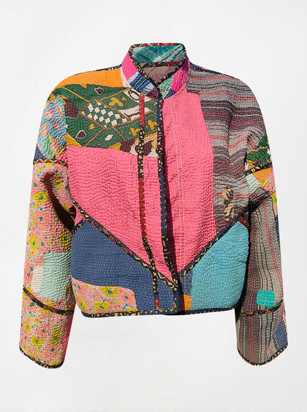 kantha vintage crop jacket koyal (Phool)