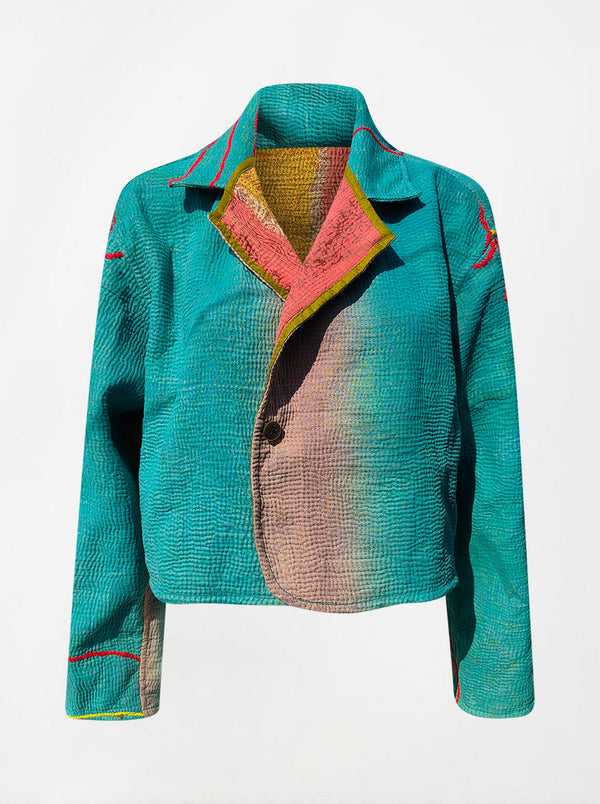 kantha vintage crop jacket shaswati (Phool)
