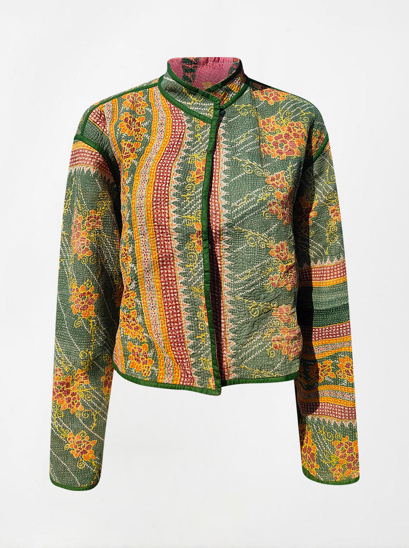 kantha vintage crop jacket sarika (Phool)