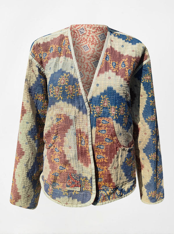 kantha vintage vest with sleeves shrima (Phool)