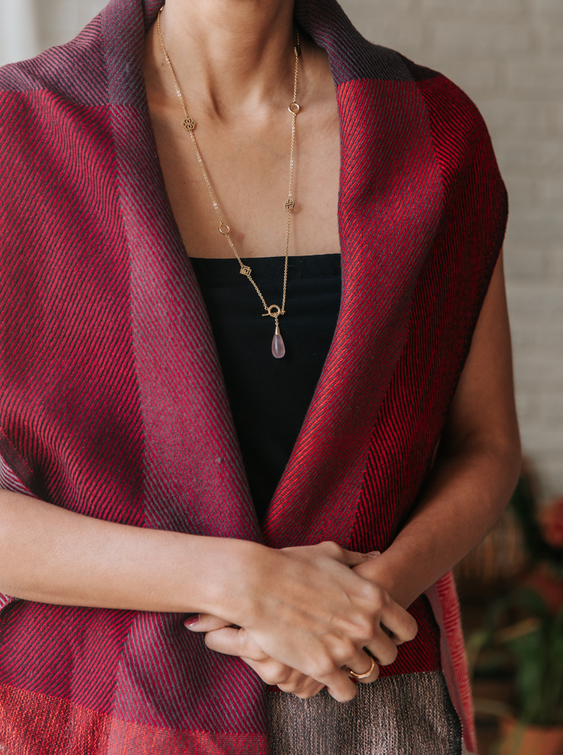 infinity gemstone necklace brass