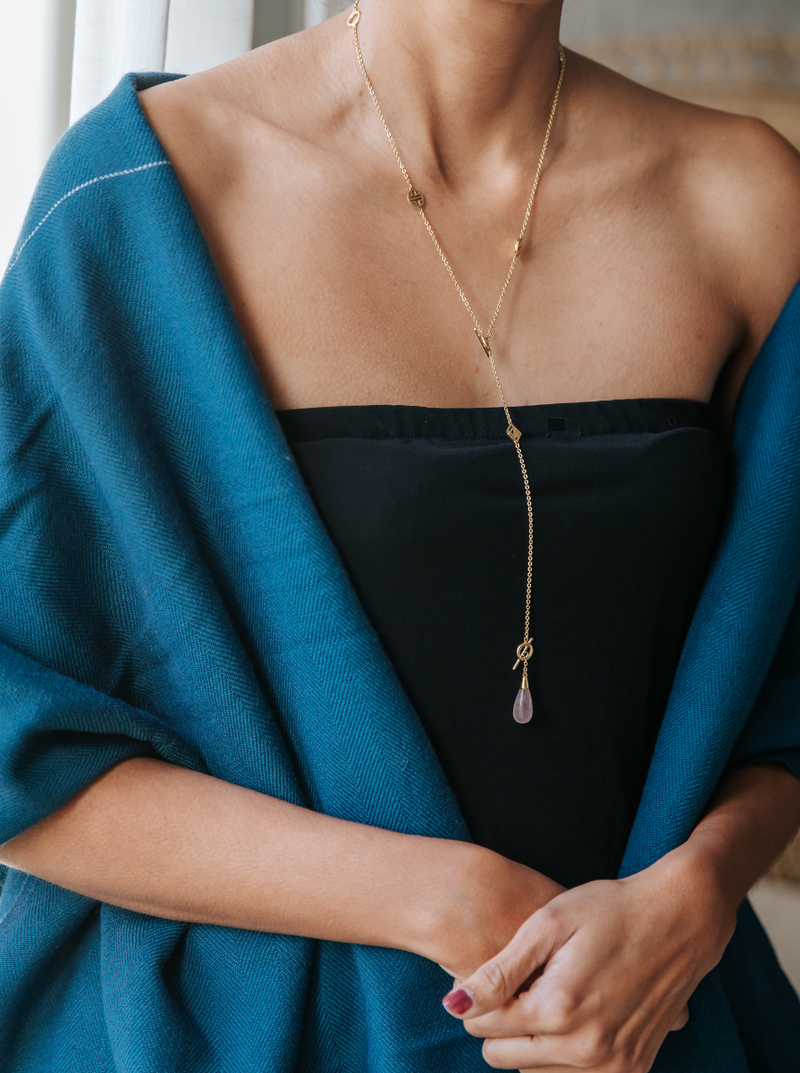 infinity gemstone necklace brass