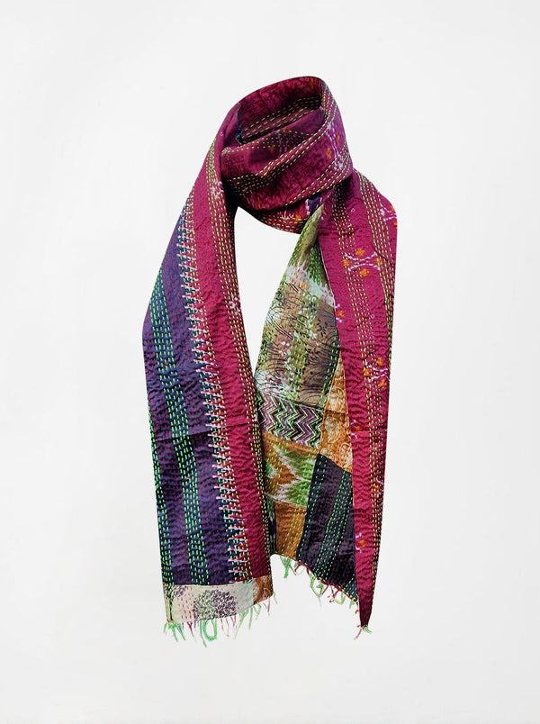 kantha vintage silk scarf