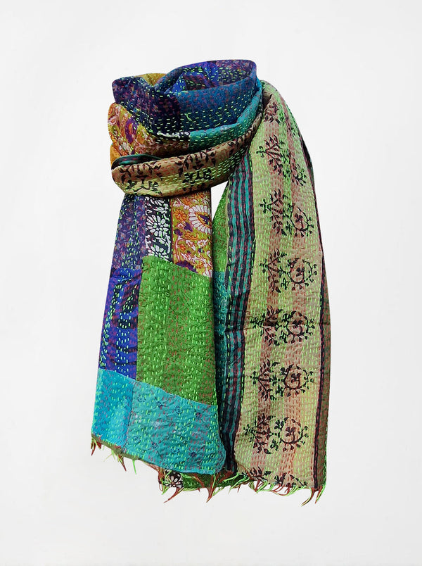 kantha vintage silk scarf