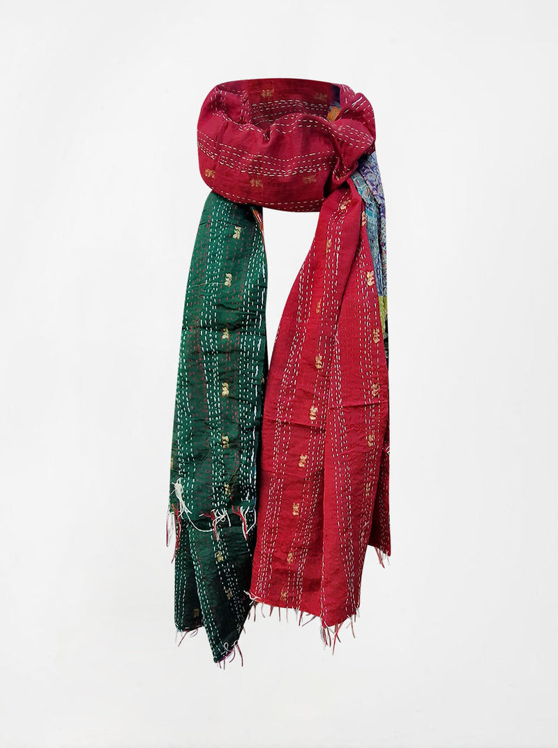 kantha vintage silk shawl