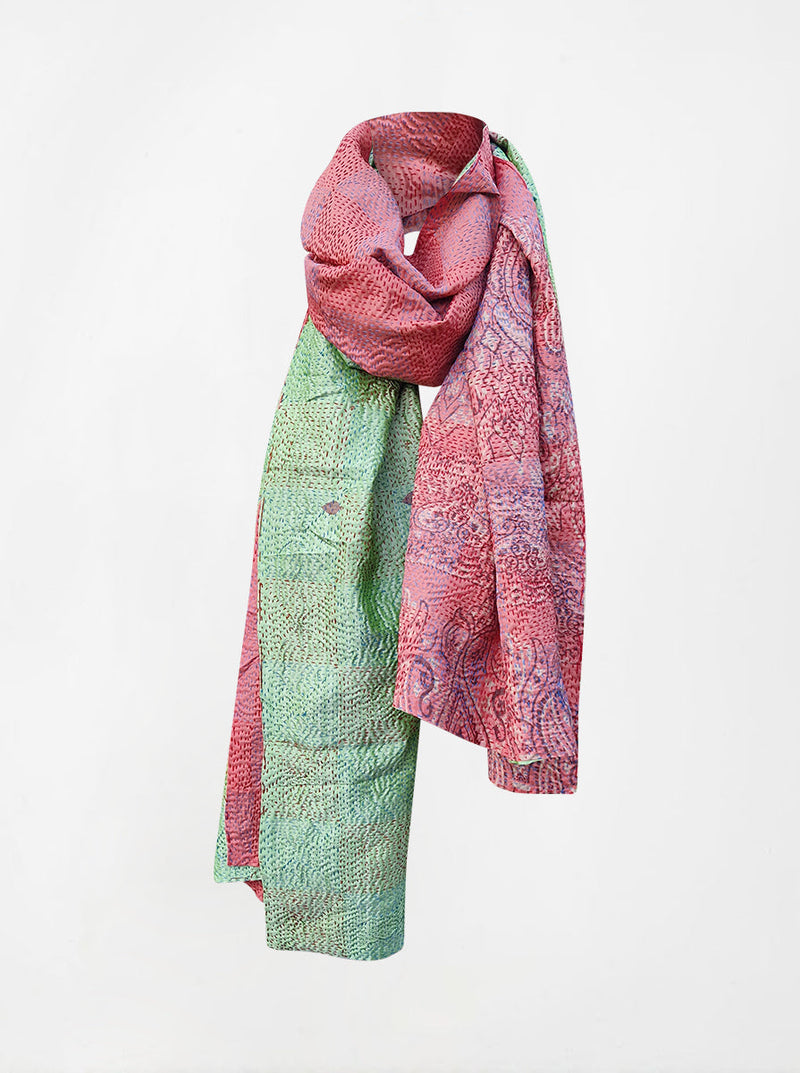 kantha vintage silk shawl