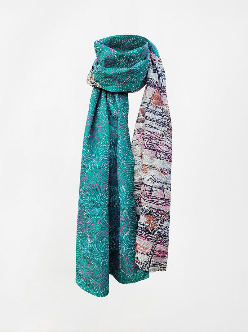 kantha vintage silk scarf