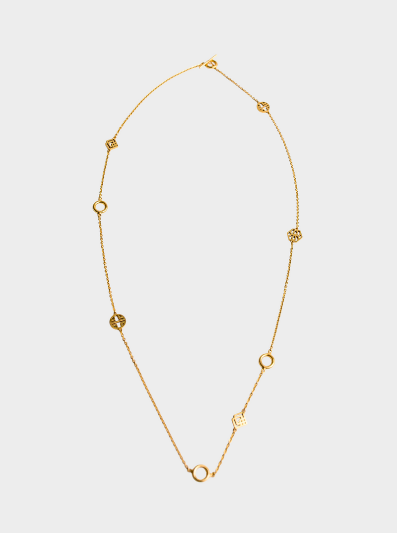 infinity gemstone necklace brass