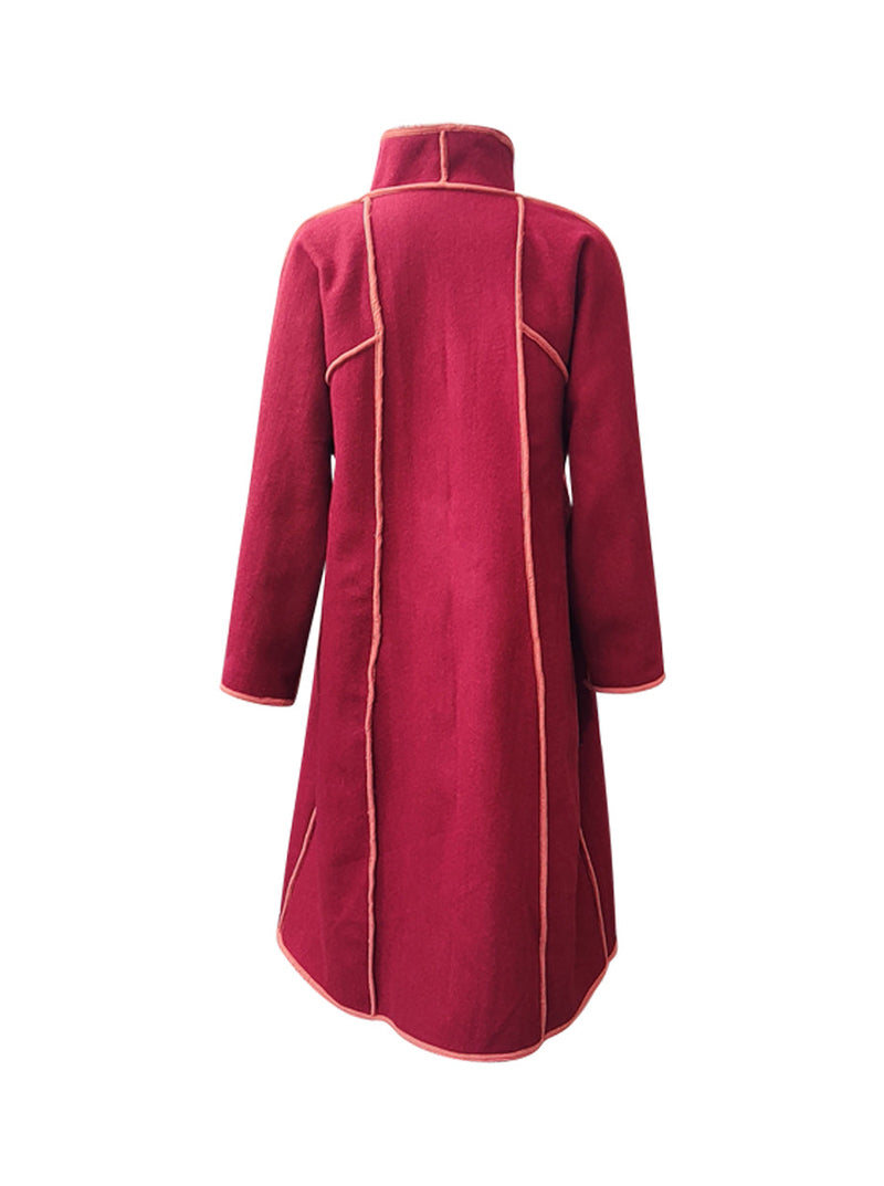reversible recycled wool coat rust