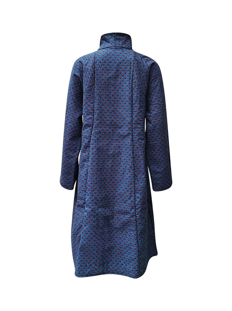 reversible recycled wool coat blue