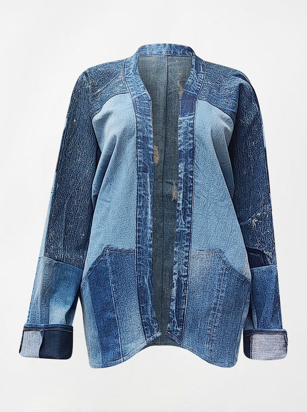 waste to wonder recycled denim short jacket kyra