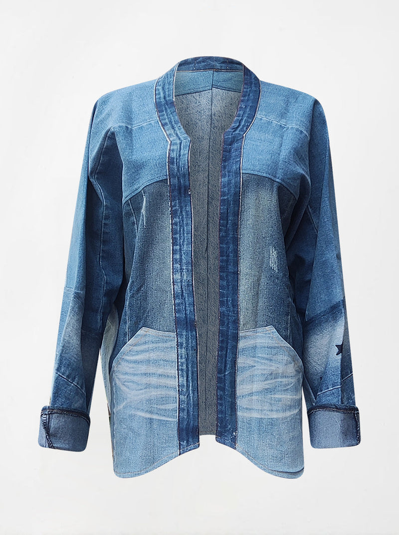 waste to wonder recycled denim short jacket zoey