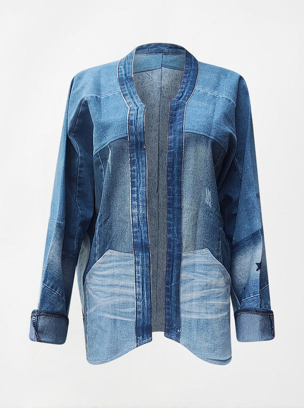waste to wonder recycled denim short jacket zoey