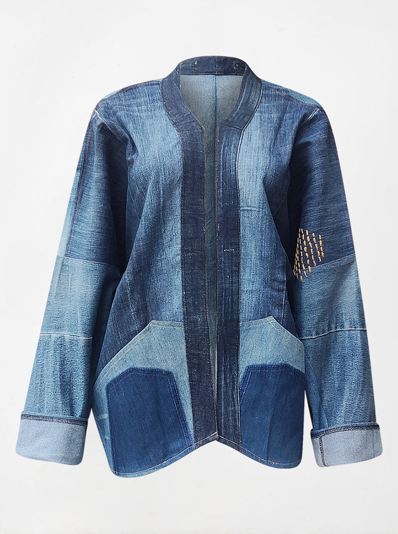 waste to wonder recycled denim short jacket natalie