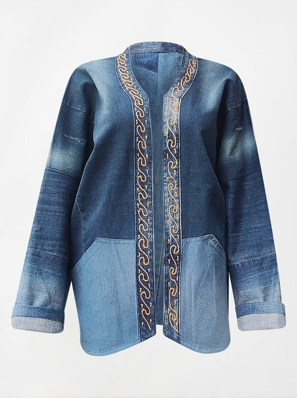 waste to wonder recycled denim short jacket audrey
