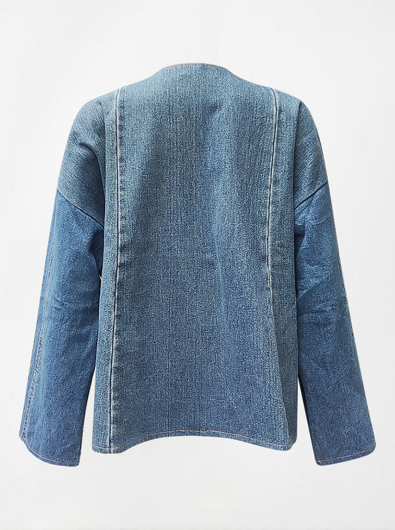 waste to wonder recycled denim vest with sleeves angela no waste sale