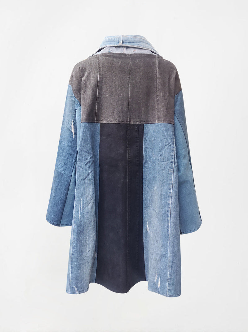 waste to wonder recycled denim dress coat kim