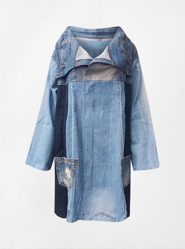 waste to wonder recycled denim dress coat rachel