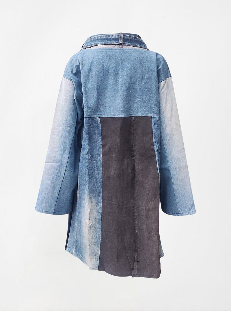 waste to wonder recycled denim dress coat rachel
