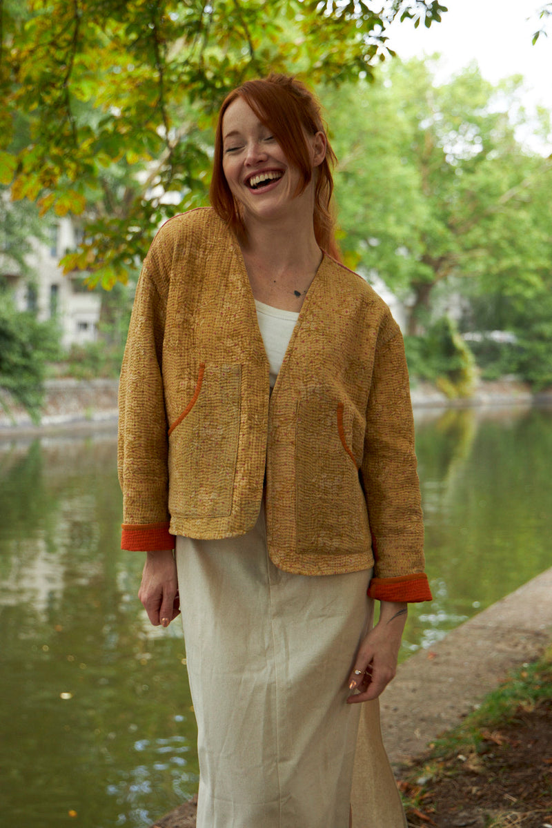 kantha vintage vest with sleeves ruchika (shravan)