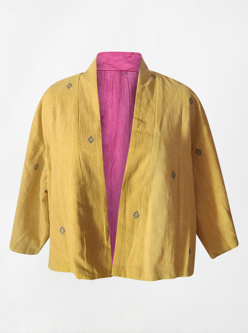 kala organic cotton reversible bolero pink and yellow